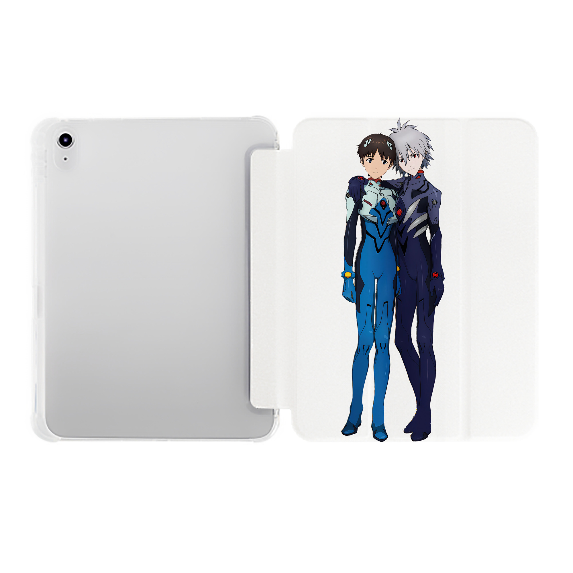 （画像用） EVA 新世紀エヴァンゲリオン IPad ケース ペン収納付き 三つ折りスタンド PUレザー×シリコン 対応機種9.5/10.5/10.9インチ